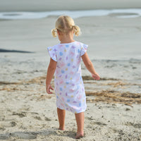 Angel Sleeve Dress in Sea Shells