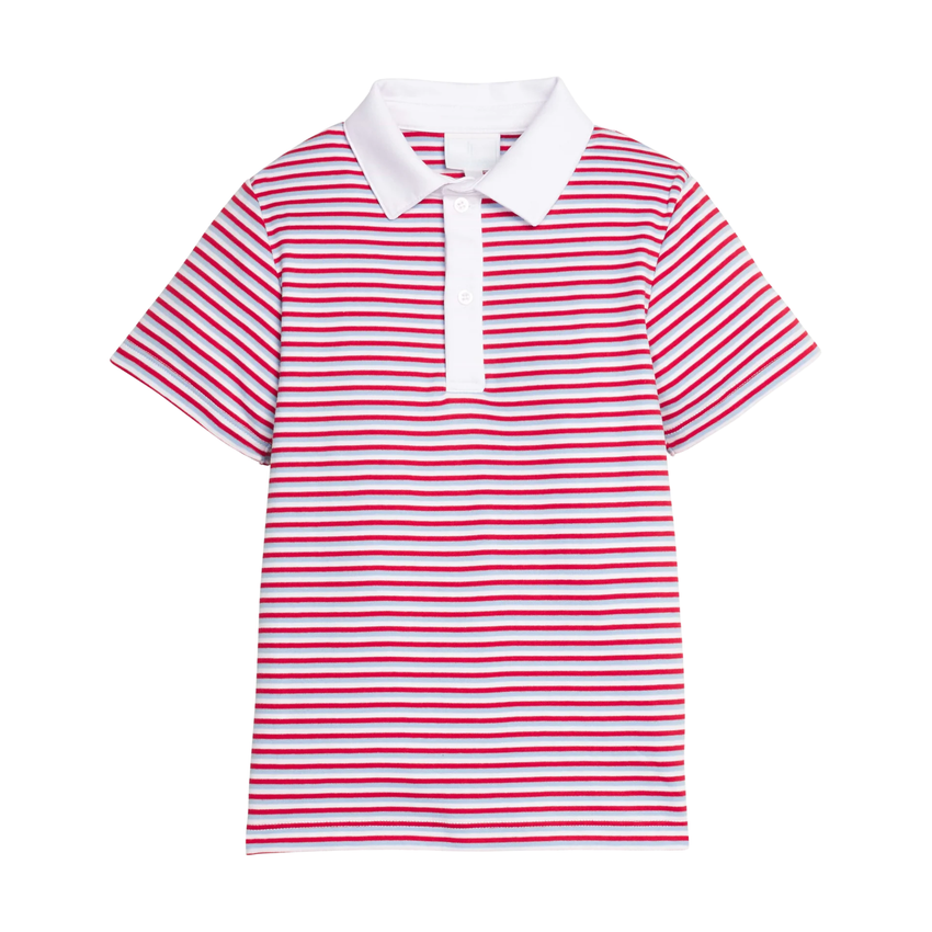 Short Sleeve Polo in Americana Stripe