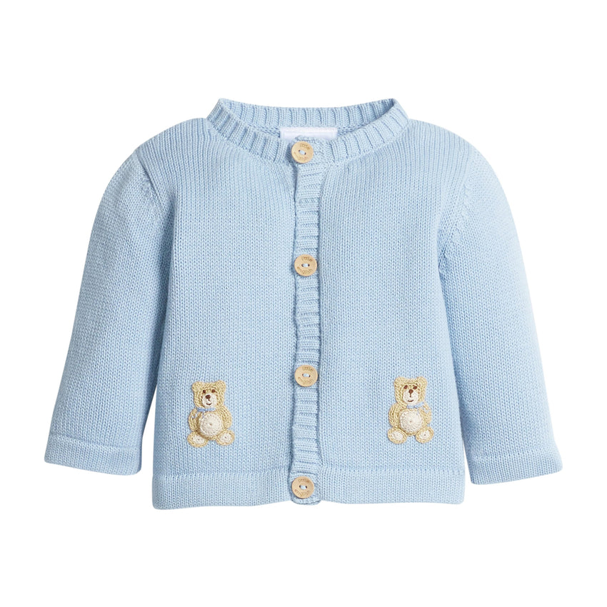 Blue Teddy Bear Crochet Sweater