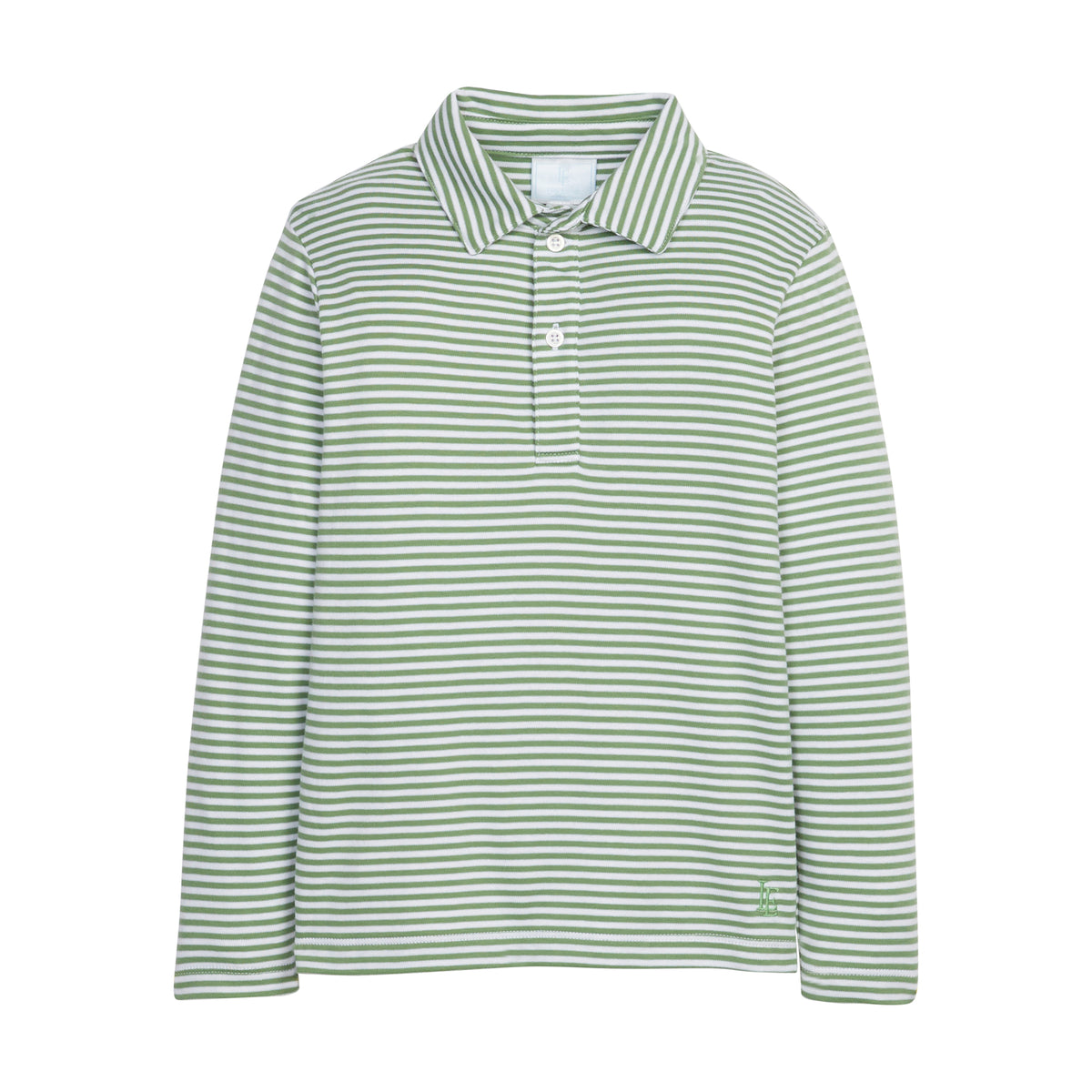 Watercress Stripe Long Sleeve Polo