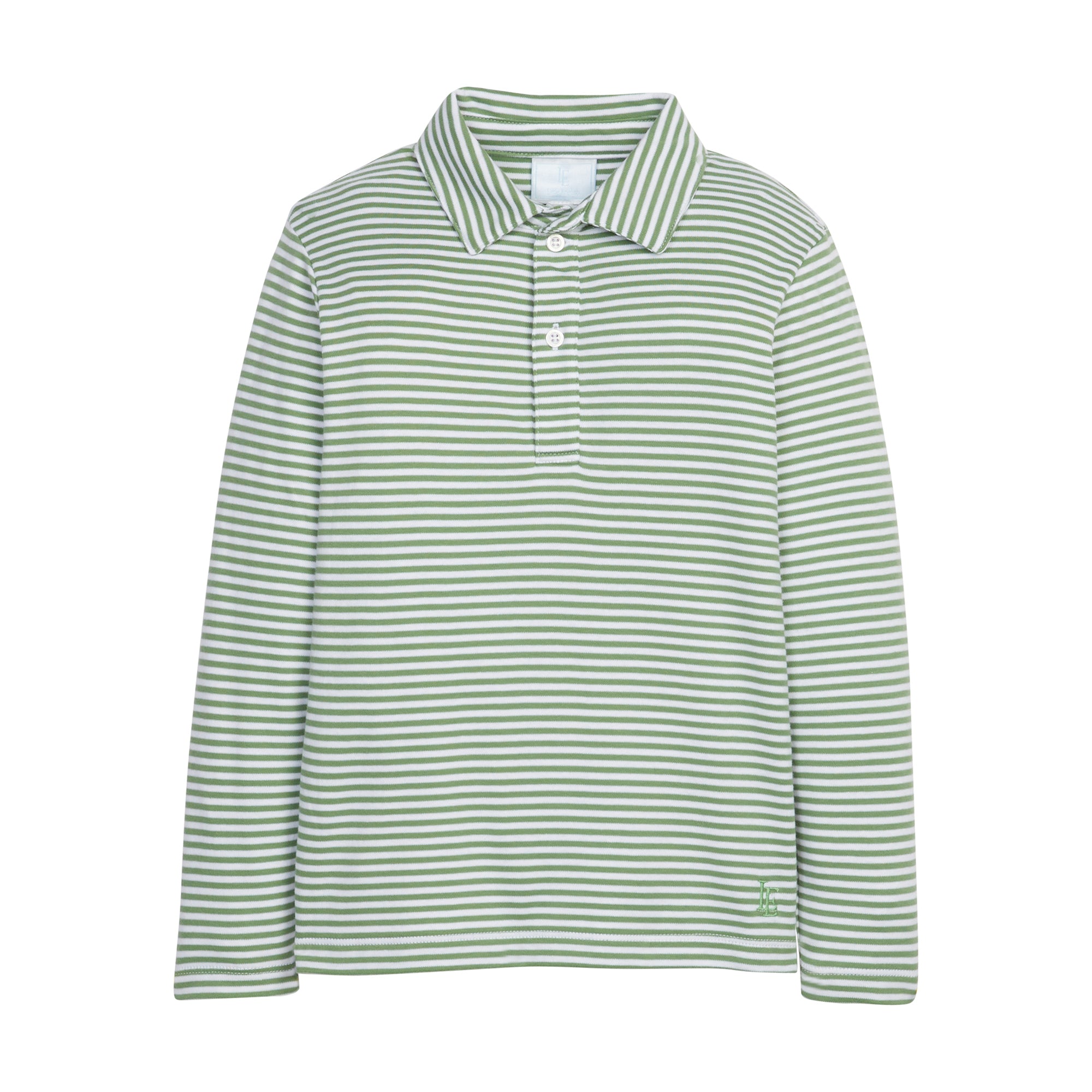 Watercress Stripe Long Sleeve Polo