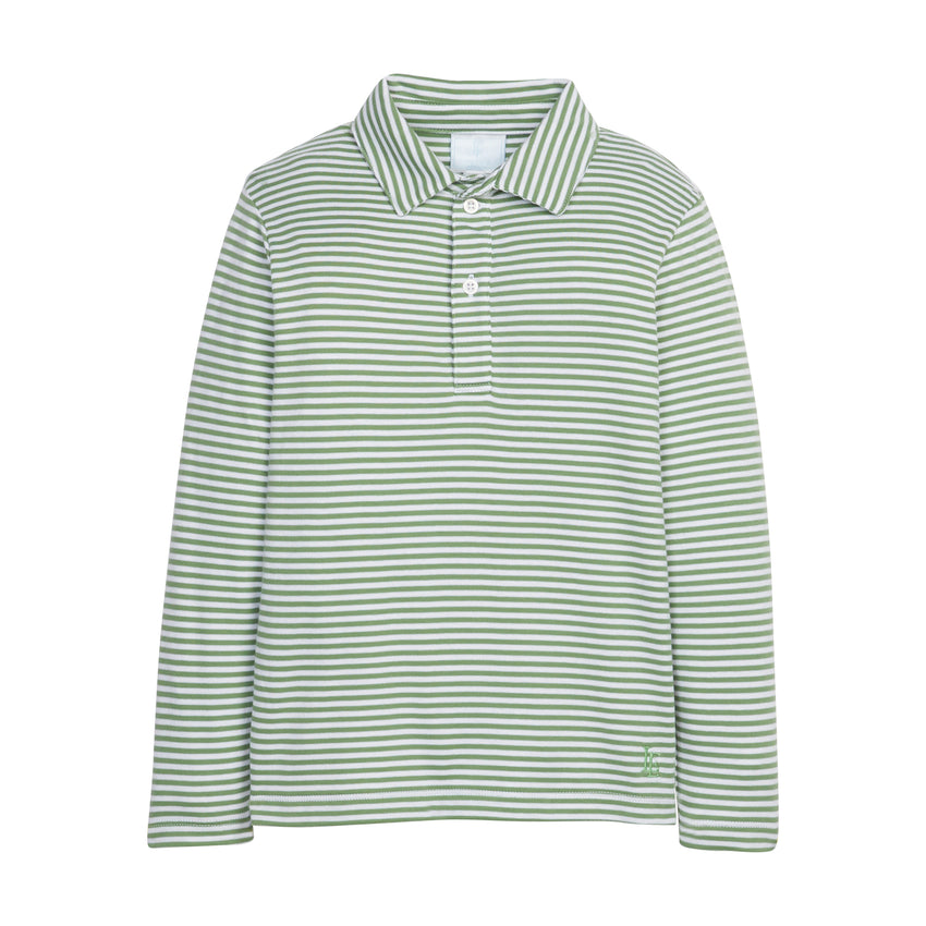 Watercress Stripe Long Sleeve Polo