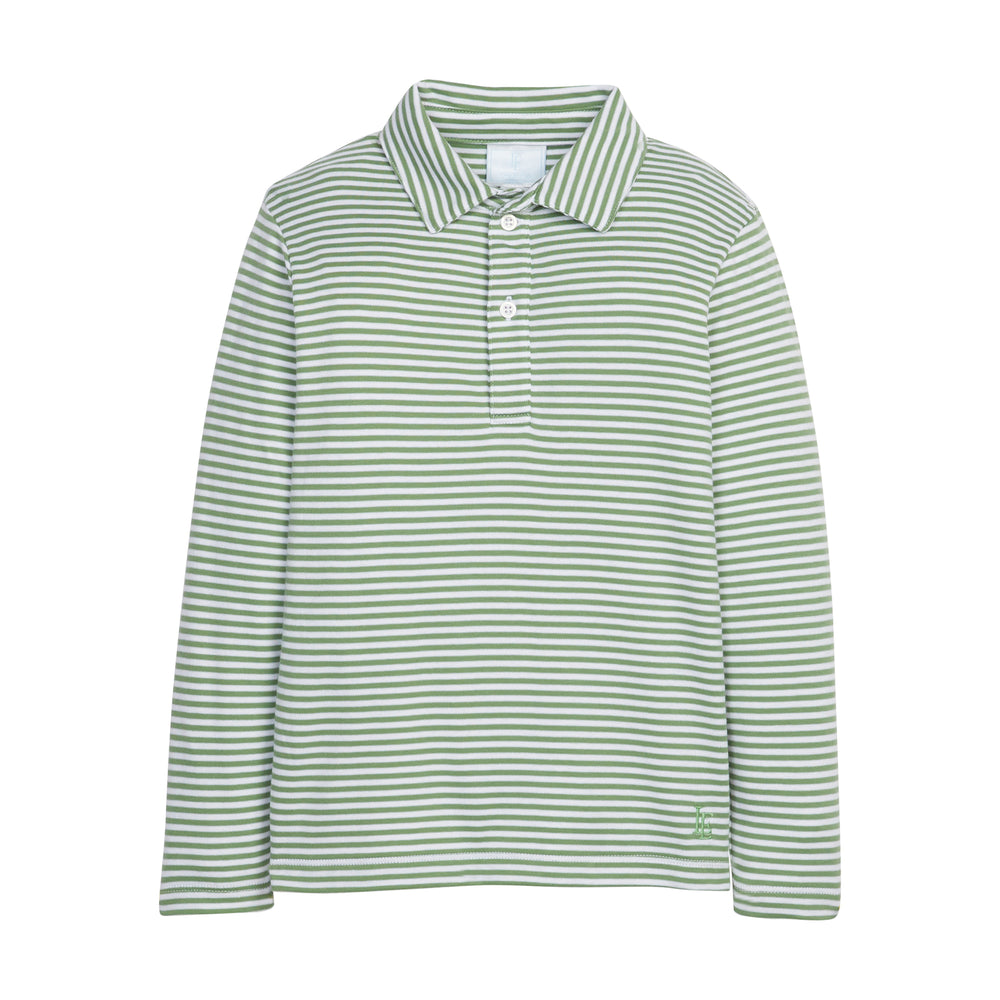 Watercress Stripe Long Sleeve Polo