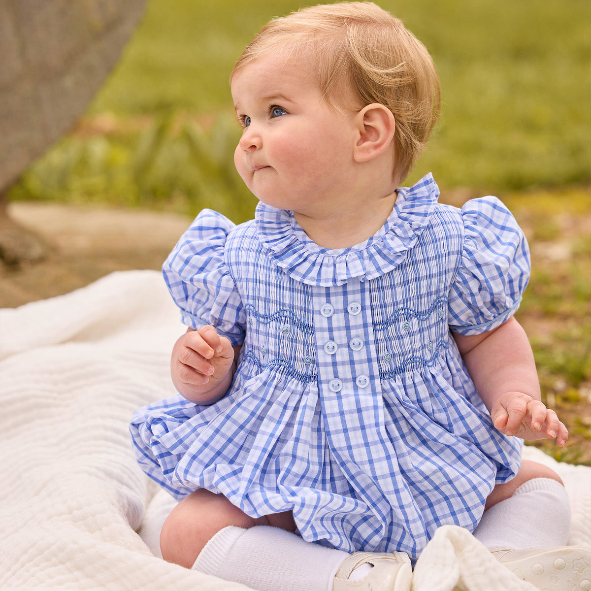 Smocked Woodberry Plaid Bridget Bubble