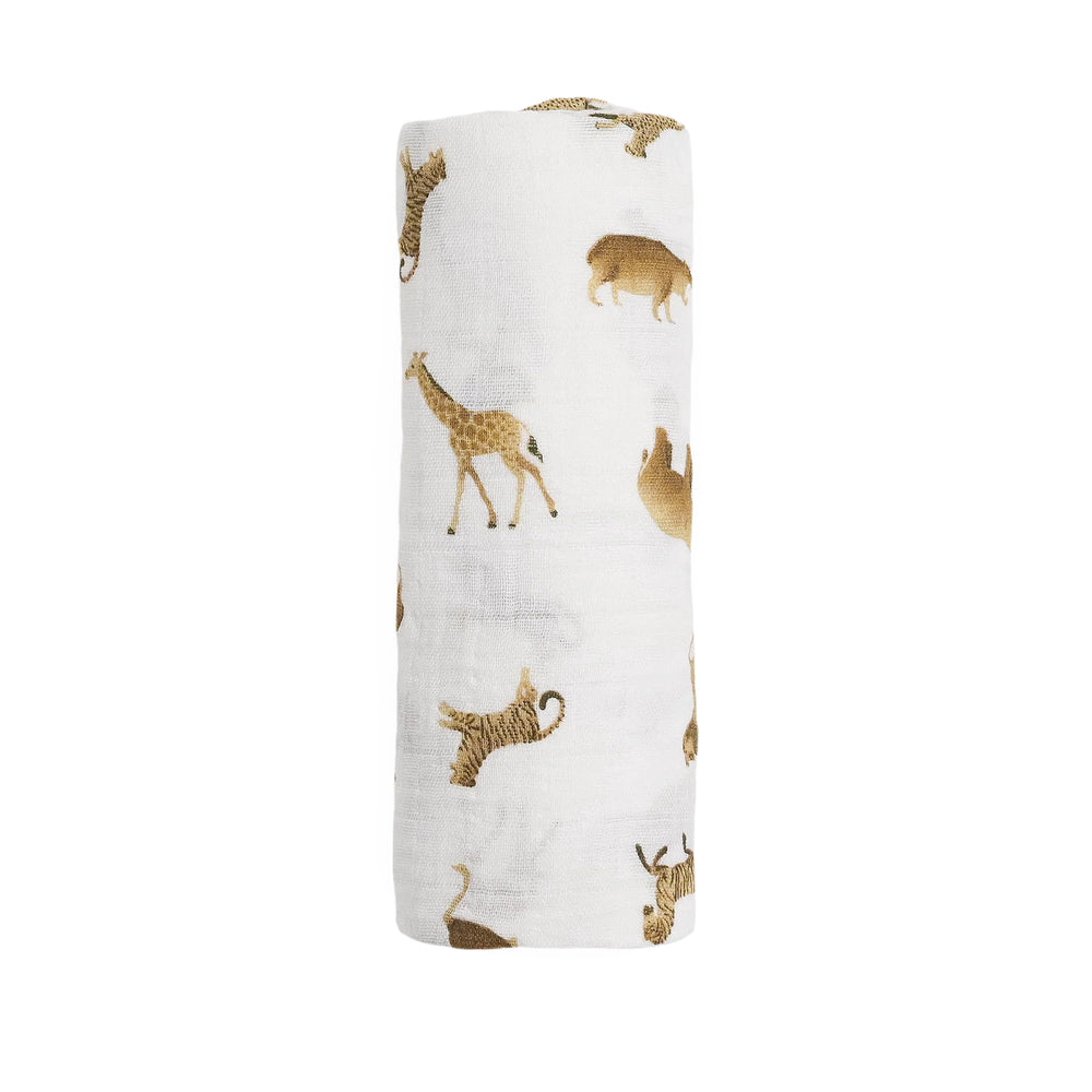 Animal Crackers Organic Cotton Muslin Swaddle