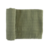 Fern Green Cotton Muslin Swaddle
