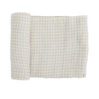 Tan Gingham Cotton Muslin Swaddle