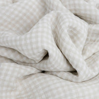 Tan Gingham Cotton Muslin Swaddle