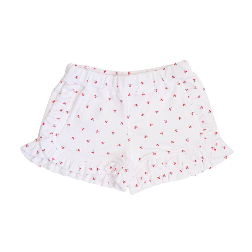 Cherry Print Ruffle Shorts
