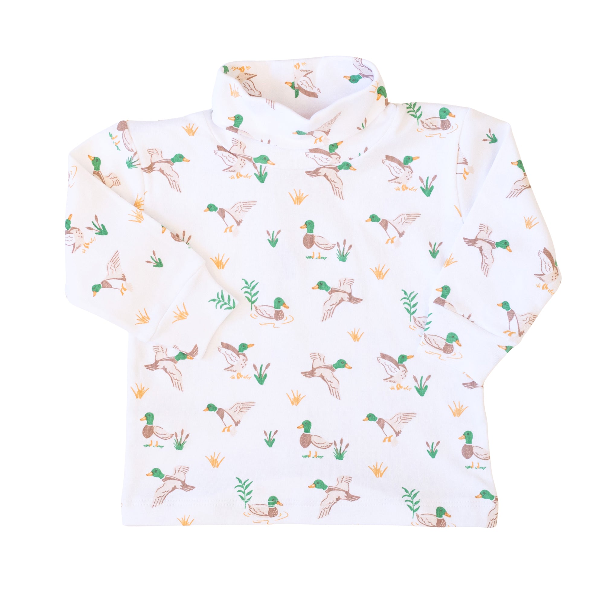 Mallard Print Long Sleeve Turtleneck