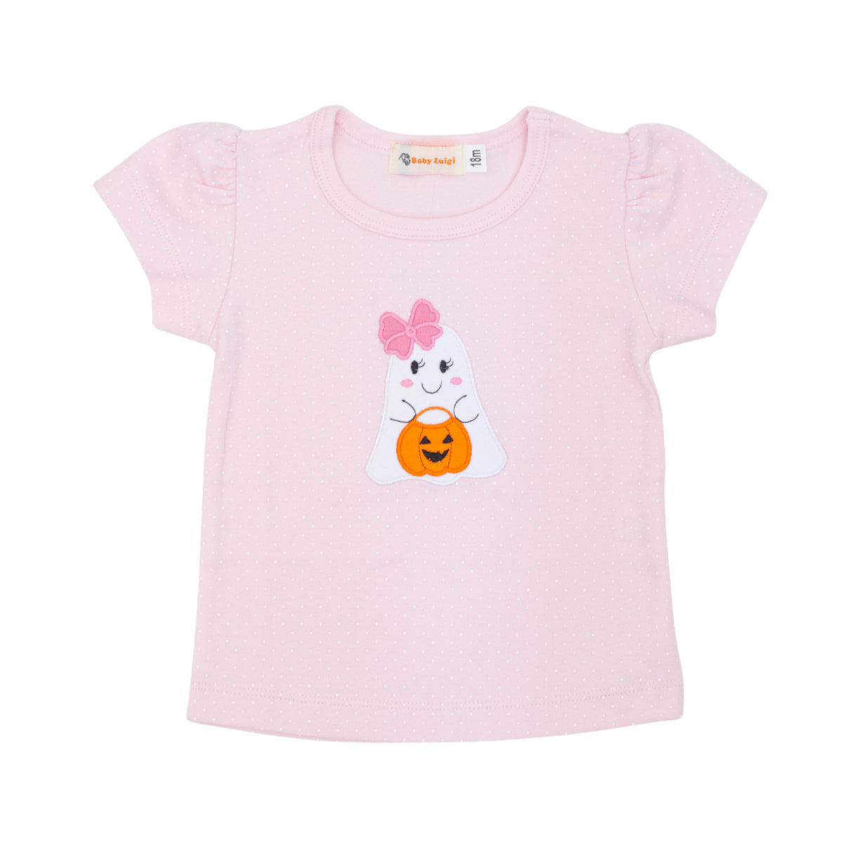 Pink Trick or Treating Ghost T-Shirt