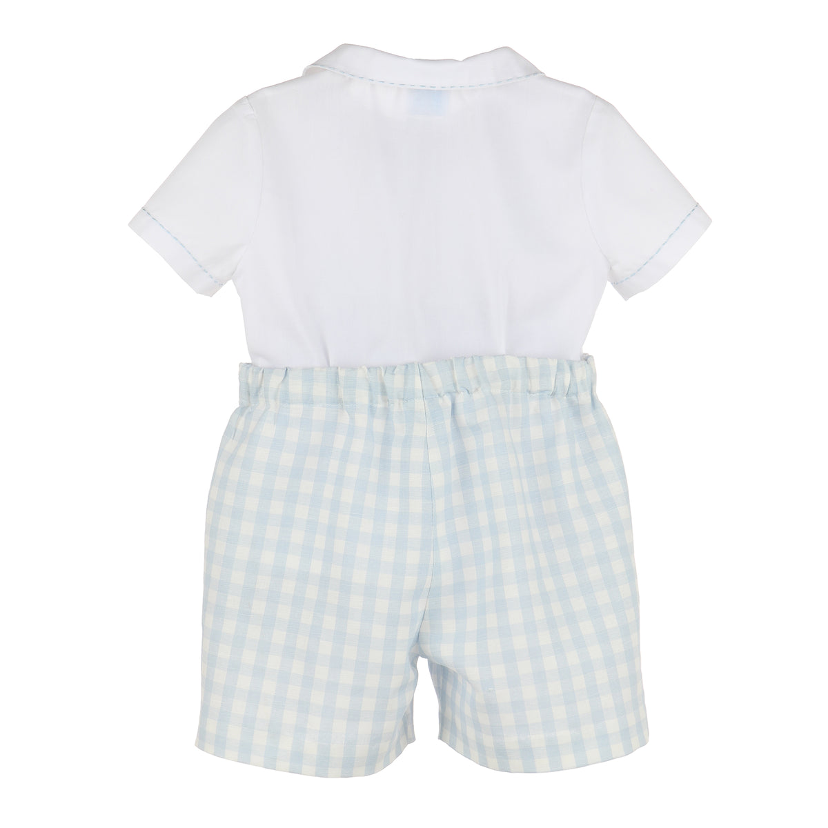 Blue Check Short Set for Him