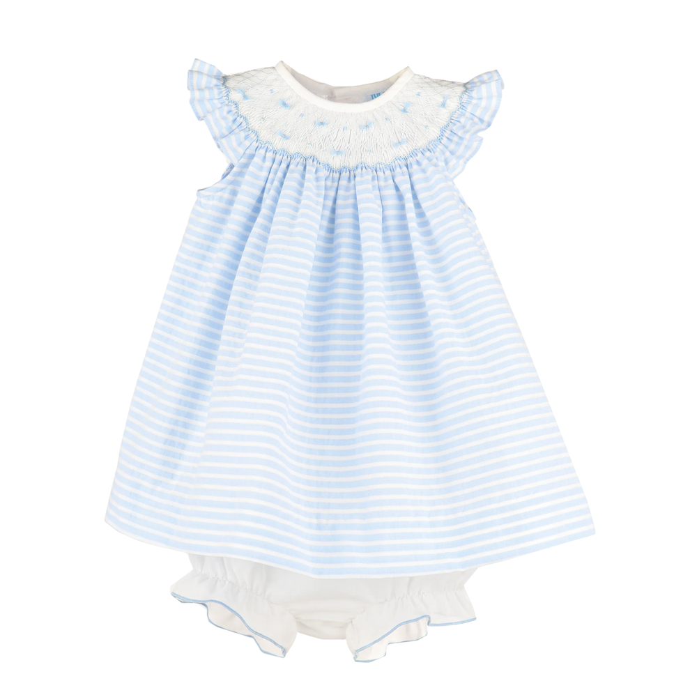 Blue Plumeti Stripe Bishop Dress