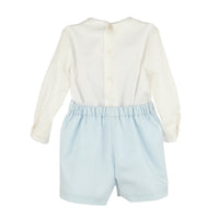 Classic Set Blue Shorts White Top