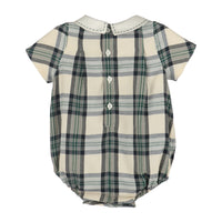 Hunter and Navy Smocked Bubble