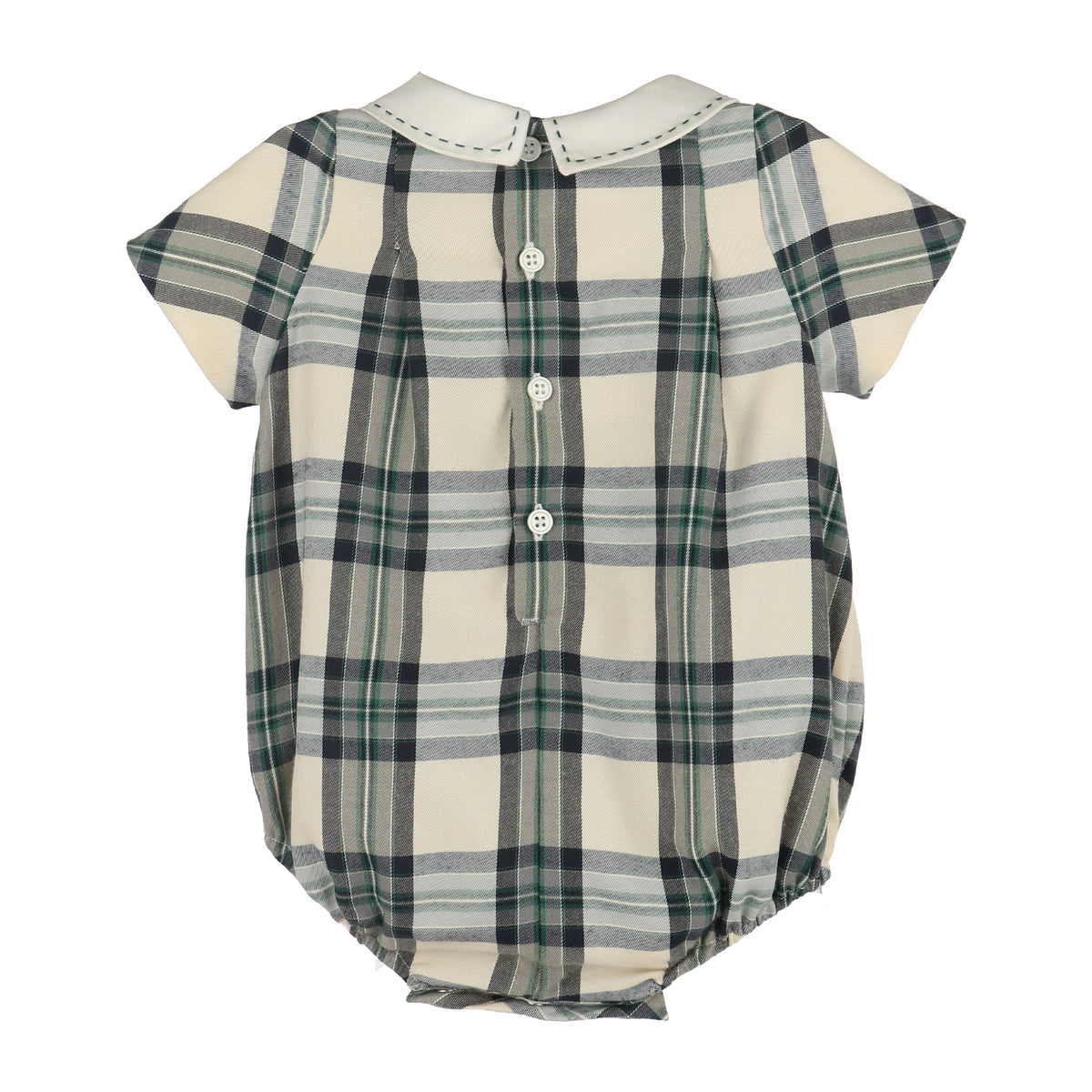 Hunter and Navy Smocked Bubble
