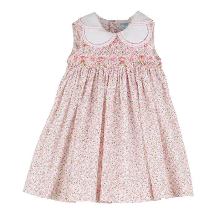 Luli & Me Girls Pink Floral Garden Smocked Ruffles Dress main image 0