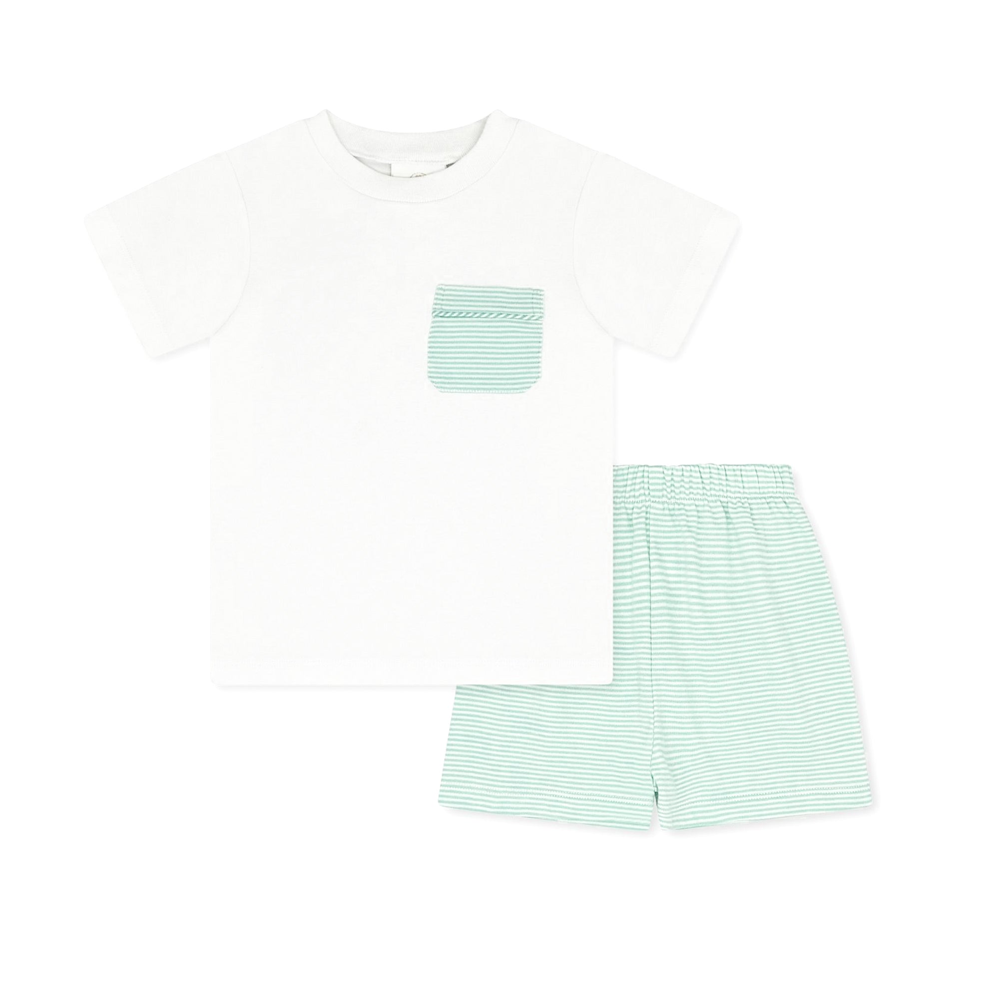 Charlie Short Set Memphis Aqua Mini Stripe