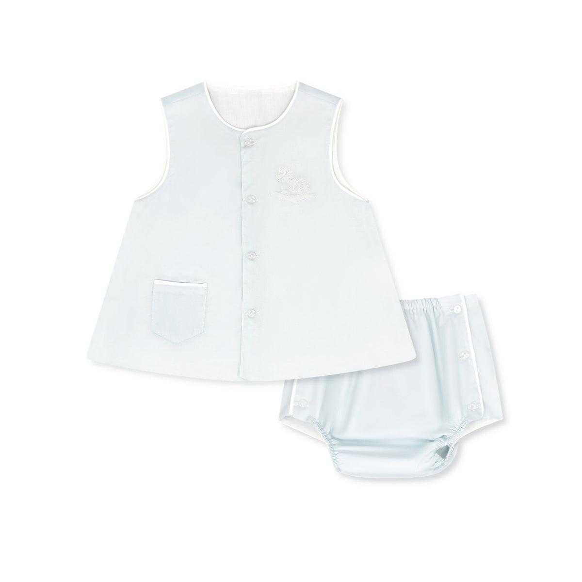 Mason Blue Rocking Horse Diaper Set