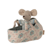 Baby Mouse in Blue Carry Cot