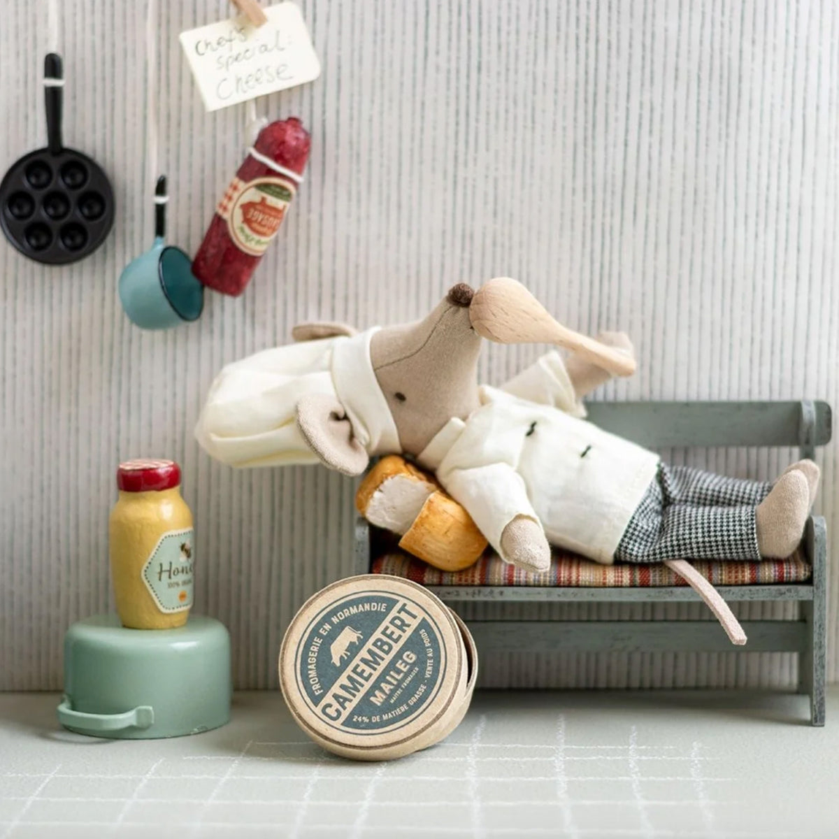 Chef Mouse Soup Pot and Spoon