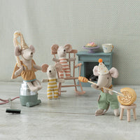 Little Brother Mouse Clown Clothes in Suitcase