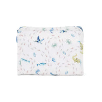 Pouch with sea animal pattern on a white background.