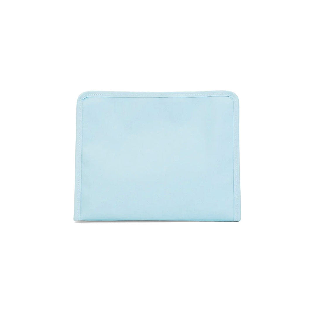 Light blue pouch on a white background.