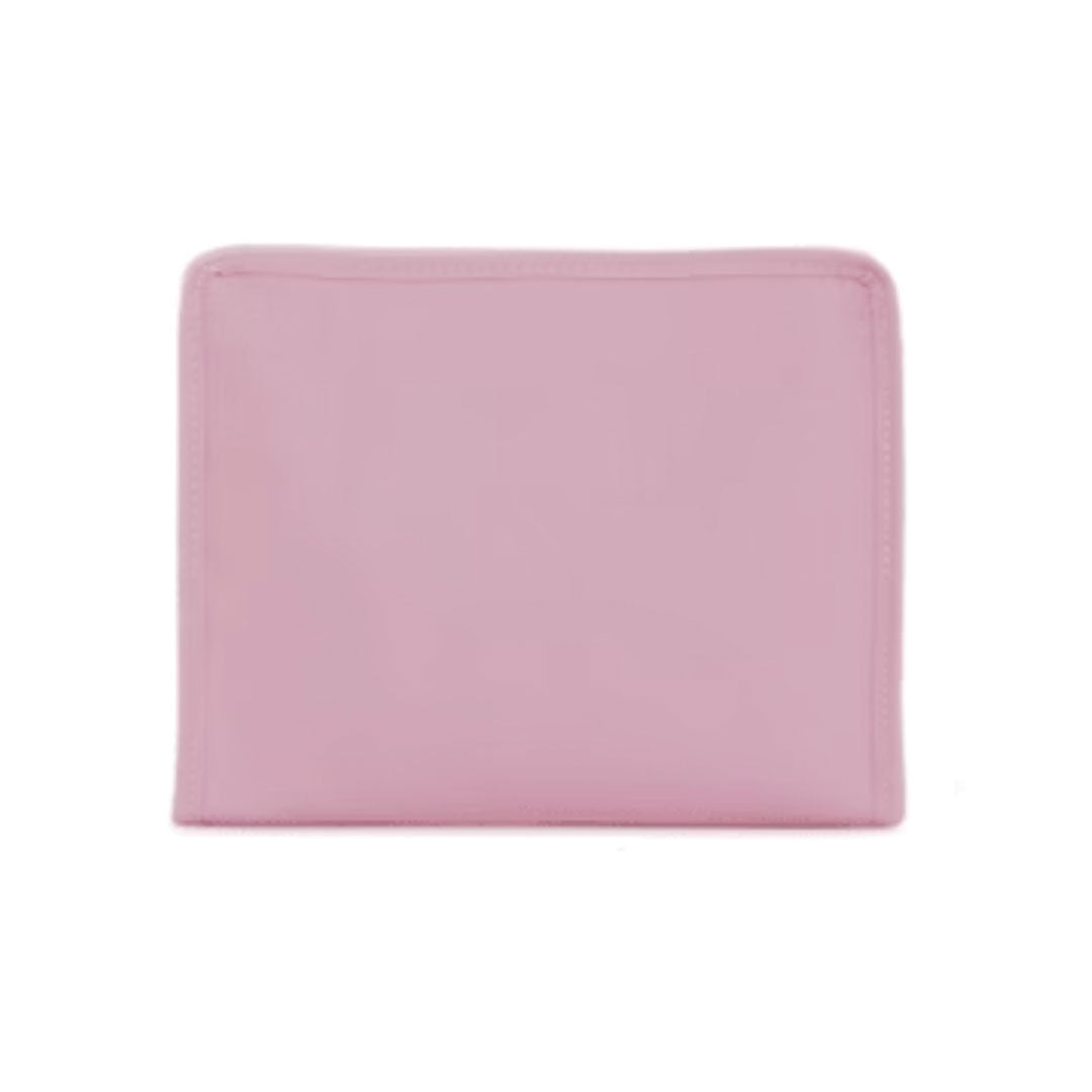 Pink pouch on a white background.