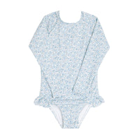 Antique Slate Floral Rashguard One Piece