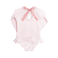Light Pink Stripe Rashguard One Piece
