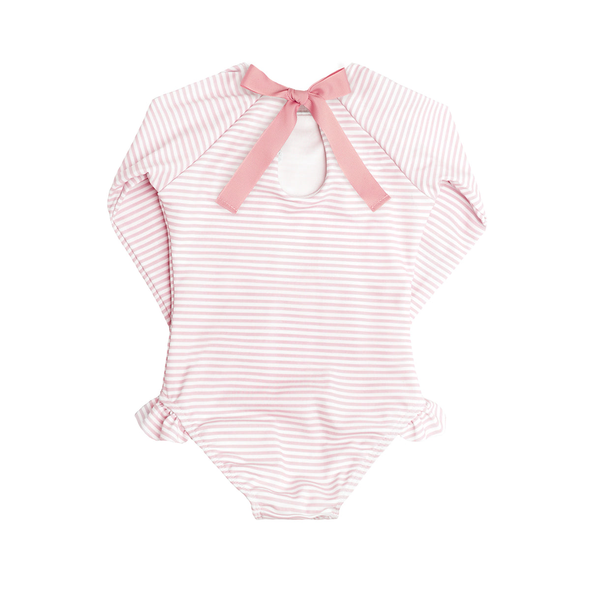 Light Pink Stripe Rashguard One Piece