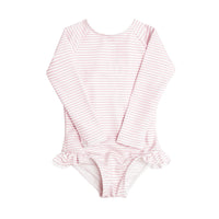 Light Pink Stripe Rashguard One Piece
