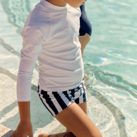 White rashguard with long sleeves for him or her