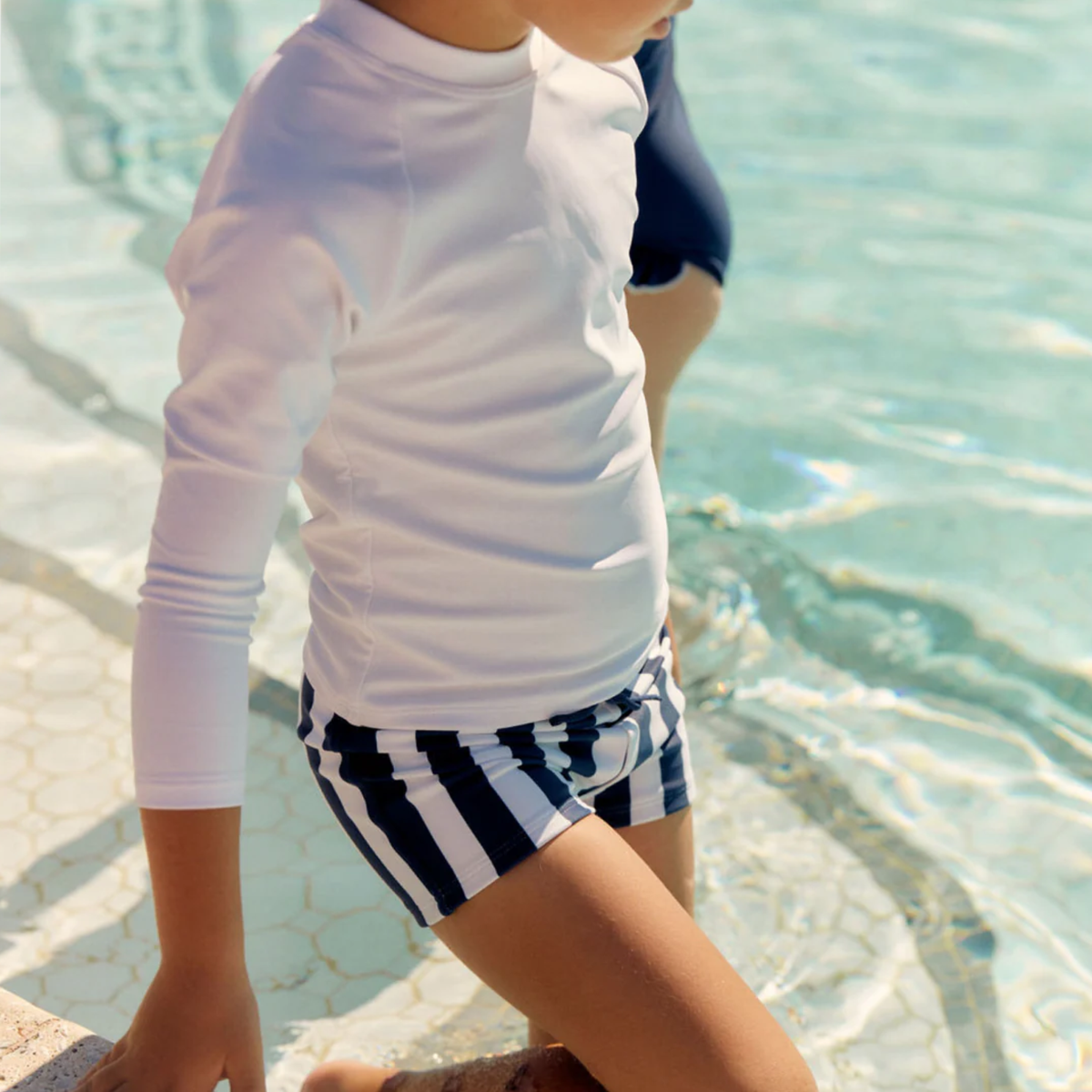White rashguard with long sleeves for him or her