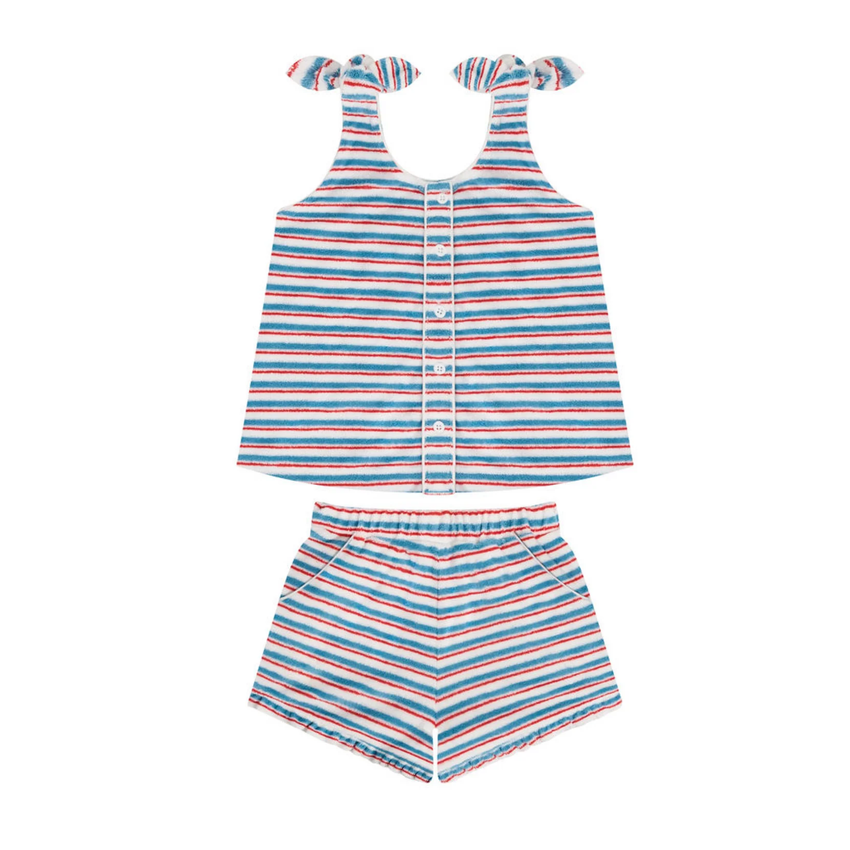 Jetty Stripe French Terry Tie Knot Set