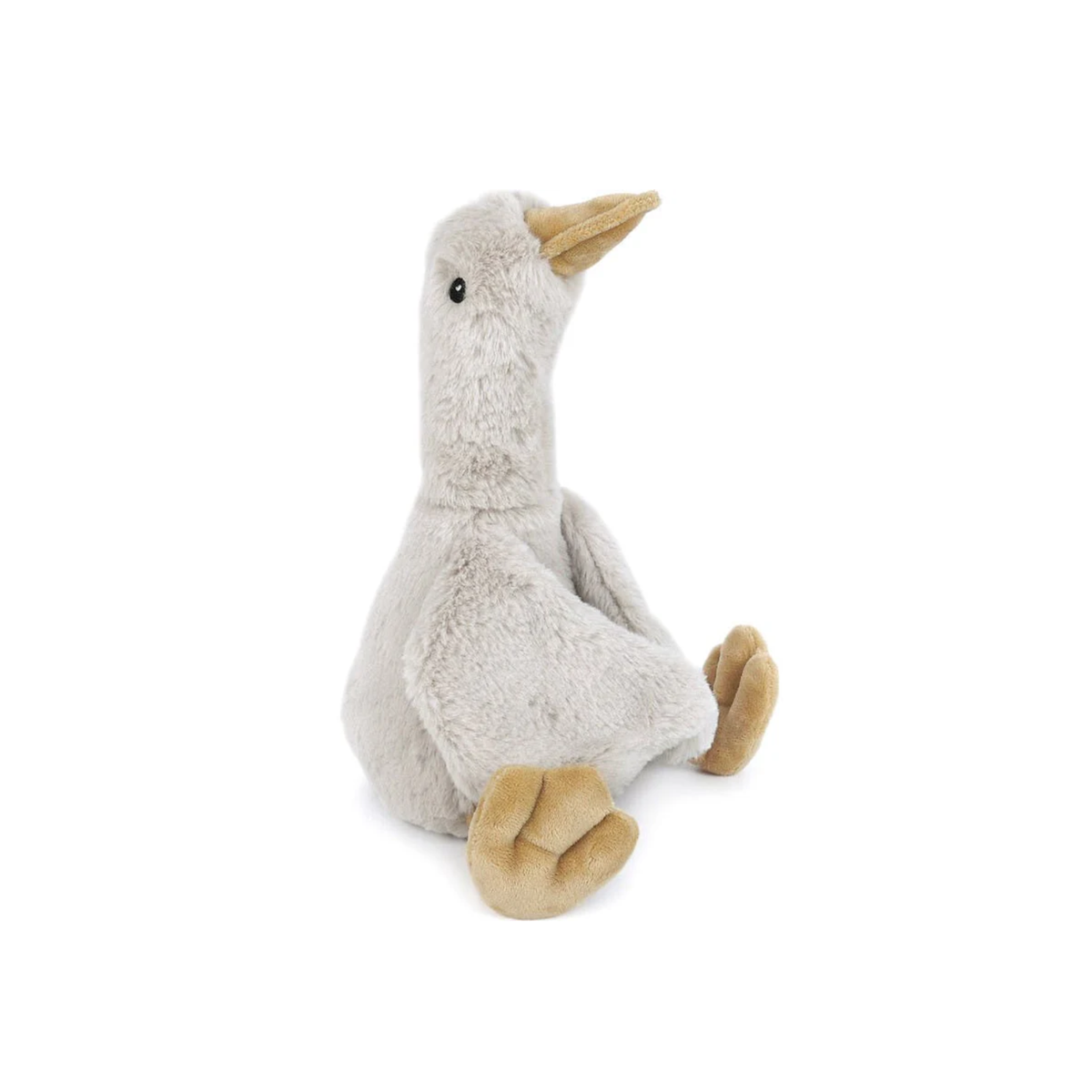 Plush toy goose on a white background.