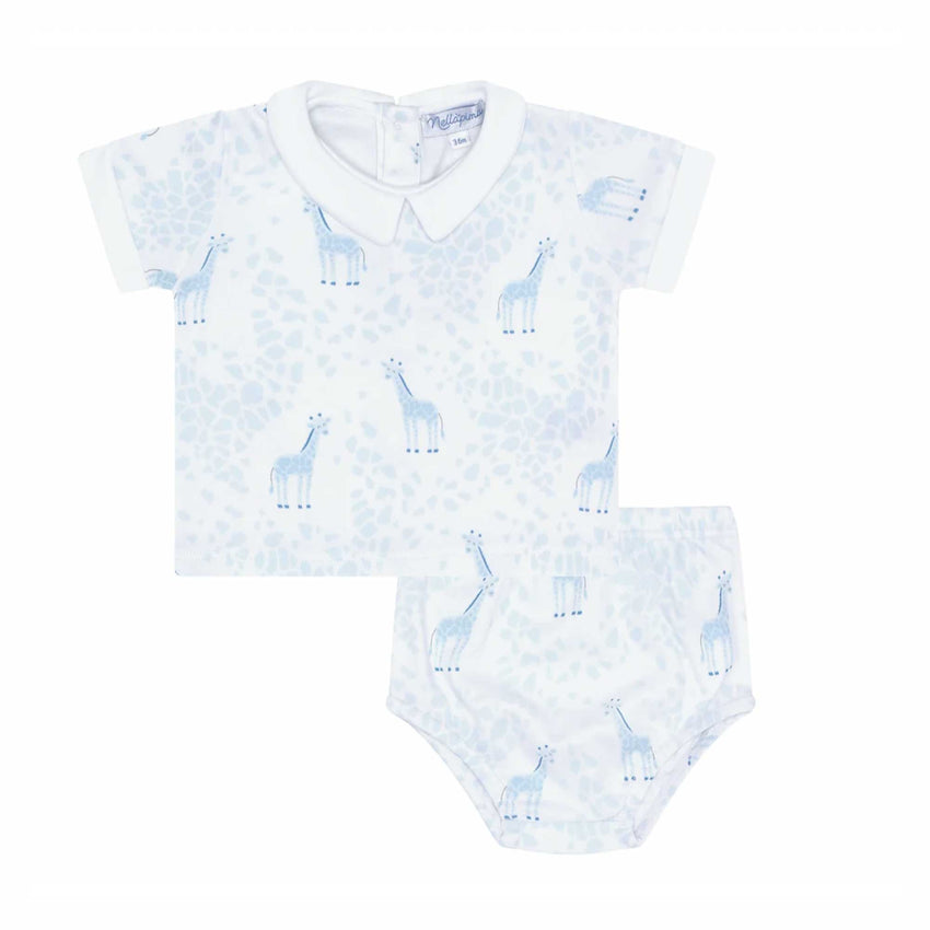 Blue Giraffe Diaper Set