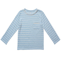 Edward T-Shirt Dusty Blue Fine Stripe