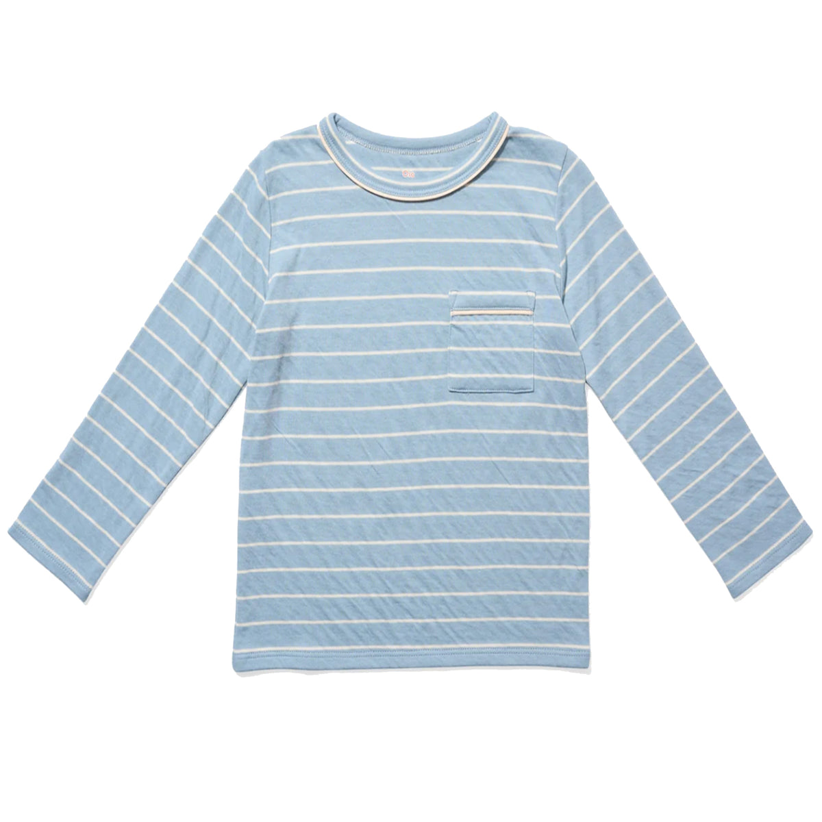Edward T-Shirt Dusty Blue Fine Stripe