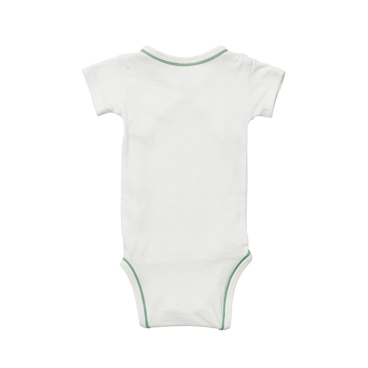 Short Sleeve Crossbody Onesie Seafoam Piping