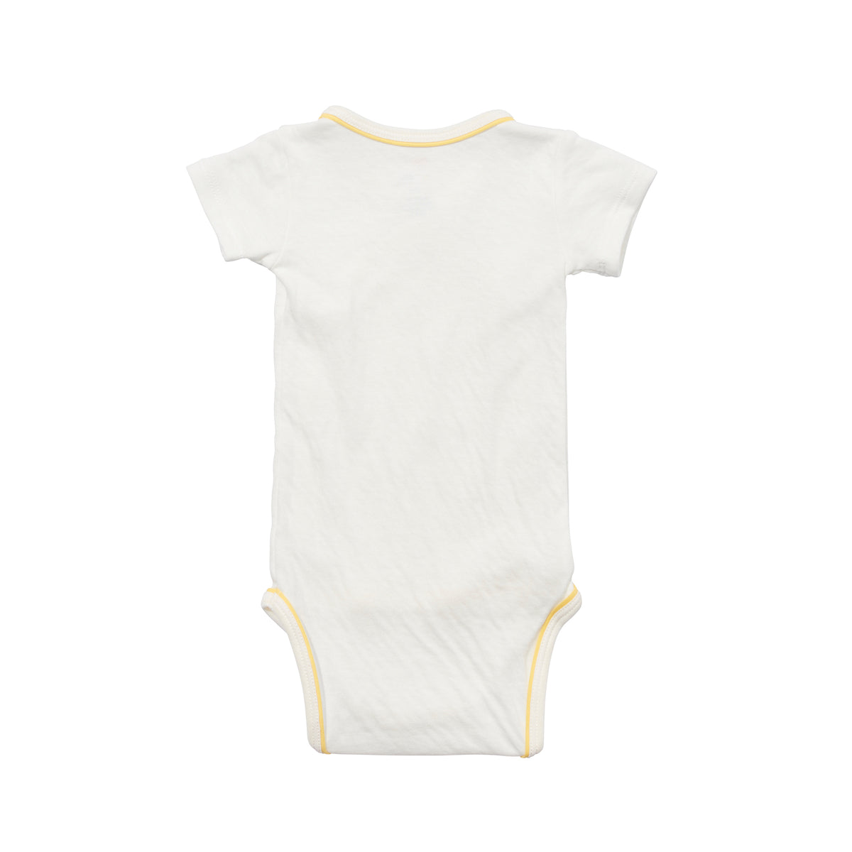 Short Sleeve Crossbody Onesie Yellow Piping