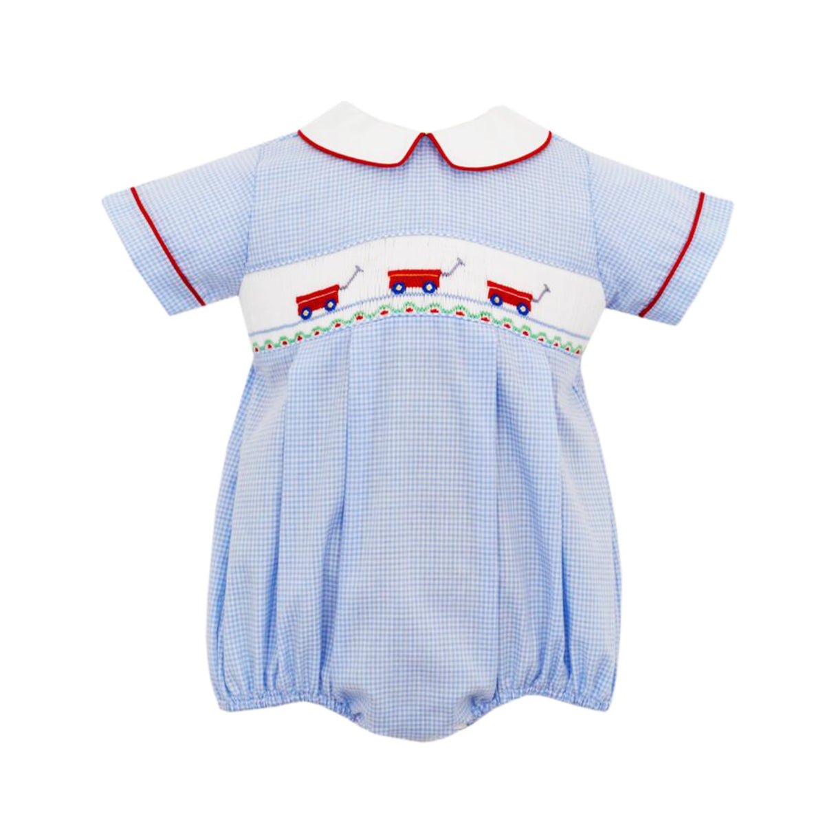 Blue Gingham Red Wagon Bubble