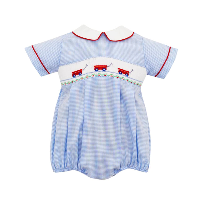 Blue Gingham Red Wagon Bubble