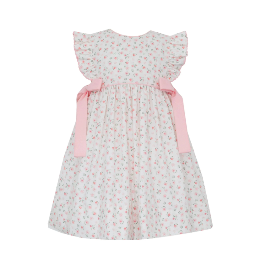 Pink Floral Dress with Bows