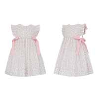 Pink Floral Dress with Bows
