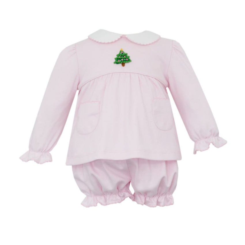 Christmas Tree Pink Bloomer Set