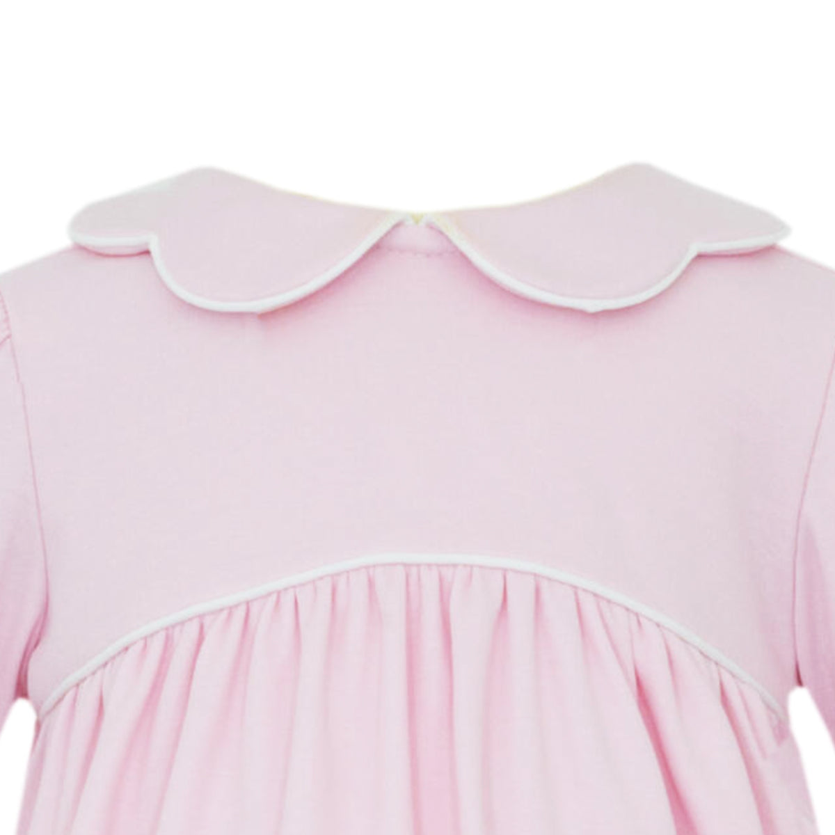 Pink Knit Dress with Scallop Collar