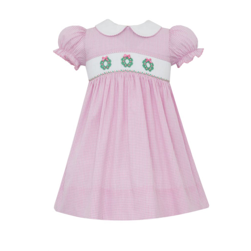 Pink Wreaths Gingham Dress