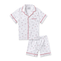 Twill Short Set Pajamas in Coastal Charms